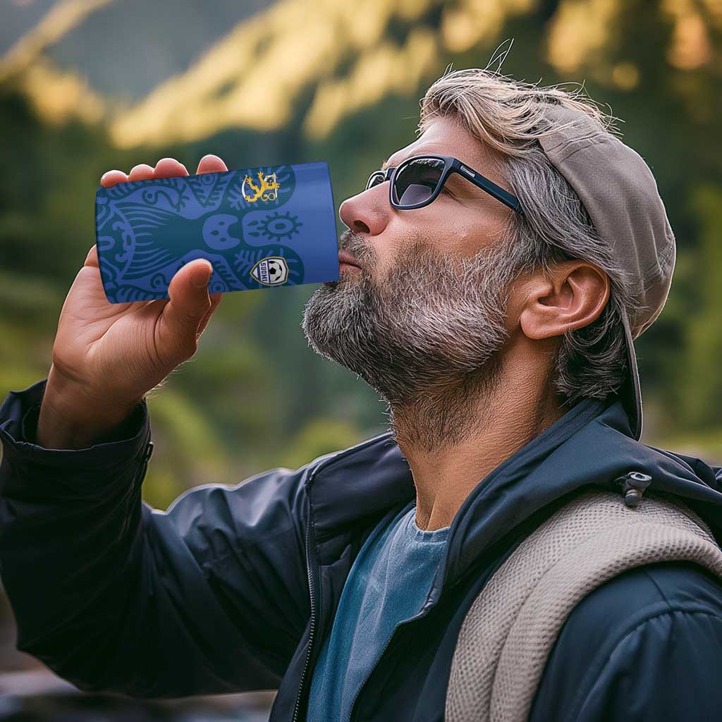 Custom Finland Football Champion 4 in 1 Can Cooler Tumbler Sami Pattern - Wonder Print Shop