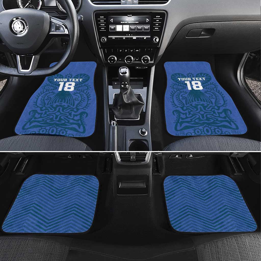 Custom Finland Football Champion Car Mats Sami Pattern - Wonder Print Shop