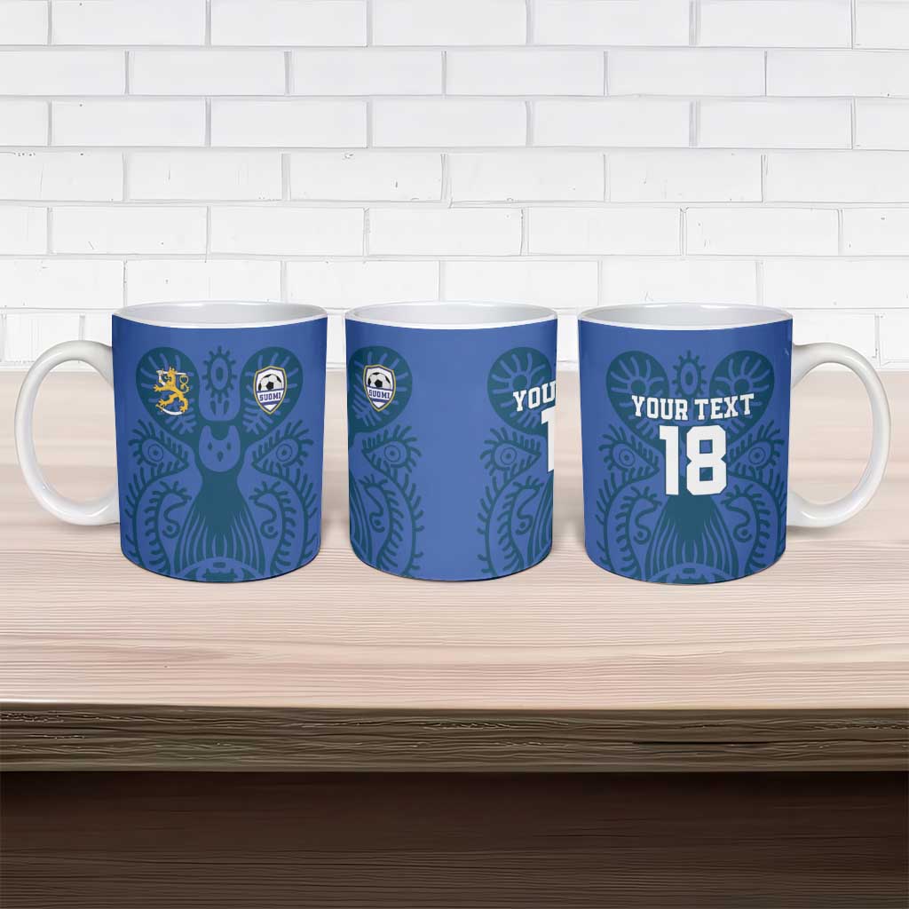 Custom Finland Football Champion Ceramic Mug Sami Pattern - Wonder Print Shop