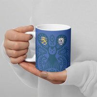 Custom Finland Football Champion Ceramic Mug Sami Pattern - Wonder Print Shop