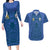 Custom Finland Football Champion Couples Matching Long Sleeve Bodycon Dress and Hawaiian Shirt Sami Pattern - Wonder Print Shop