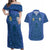 Custom Finland Football Champion Couples Matching Off Shoulder Maxi Dress and Hawaiian Shirt Sami Pattern - Wonder Print Shop