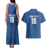 Custom Finland Football Champion Couples Matching Tank Maxi Dress and Hawaiian Shirt Sami Pattern - Wonder Print Shop
