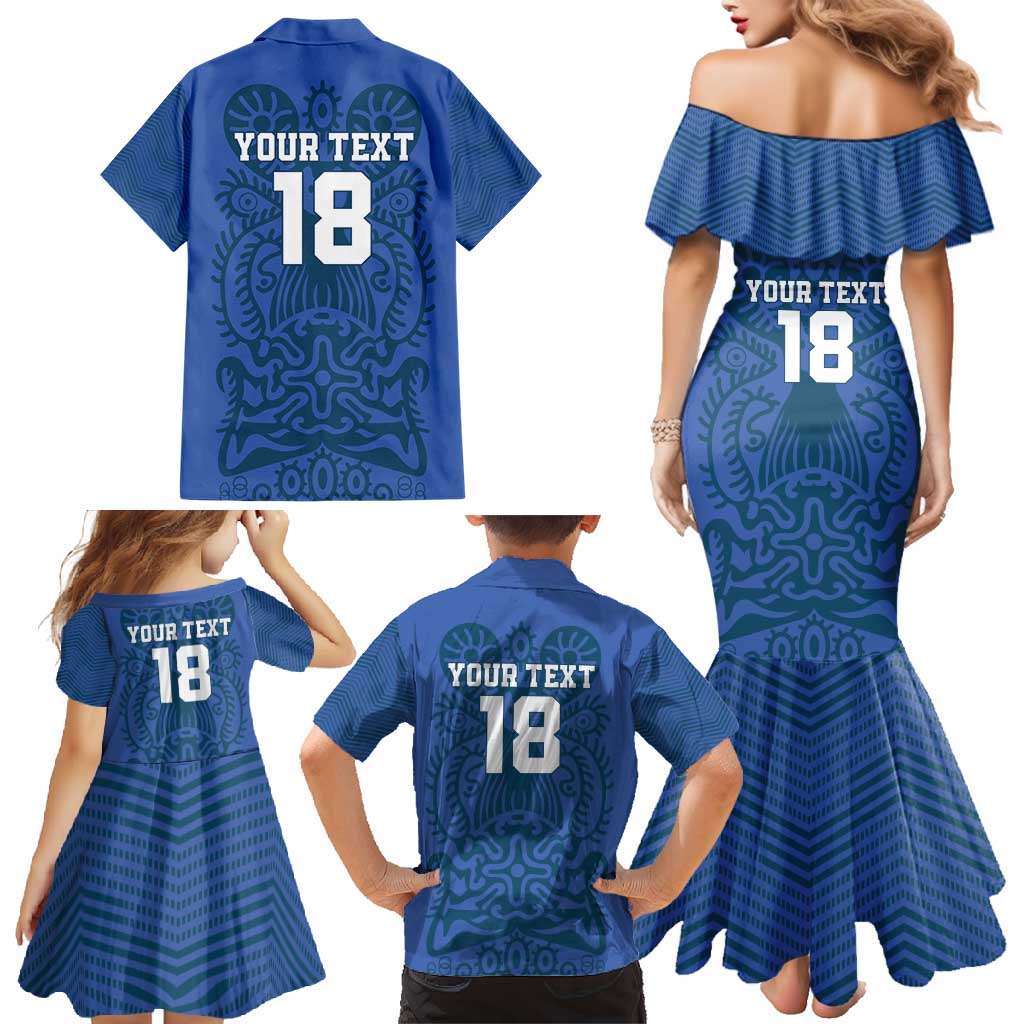Custom Finland Football Champion Family Matching Mermaid Dress and Hawaiian Shirt Sami Pattern - Wonder Print Shop