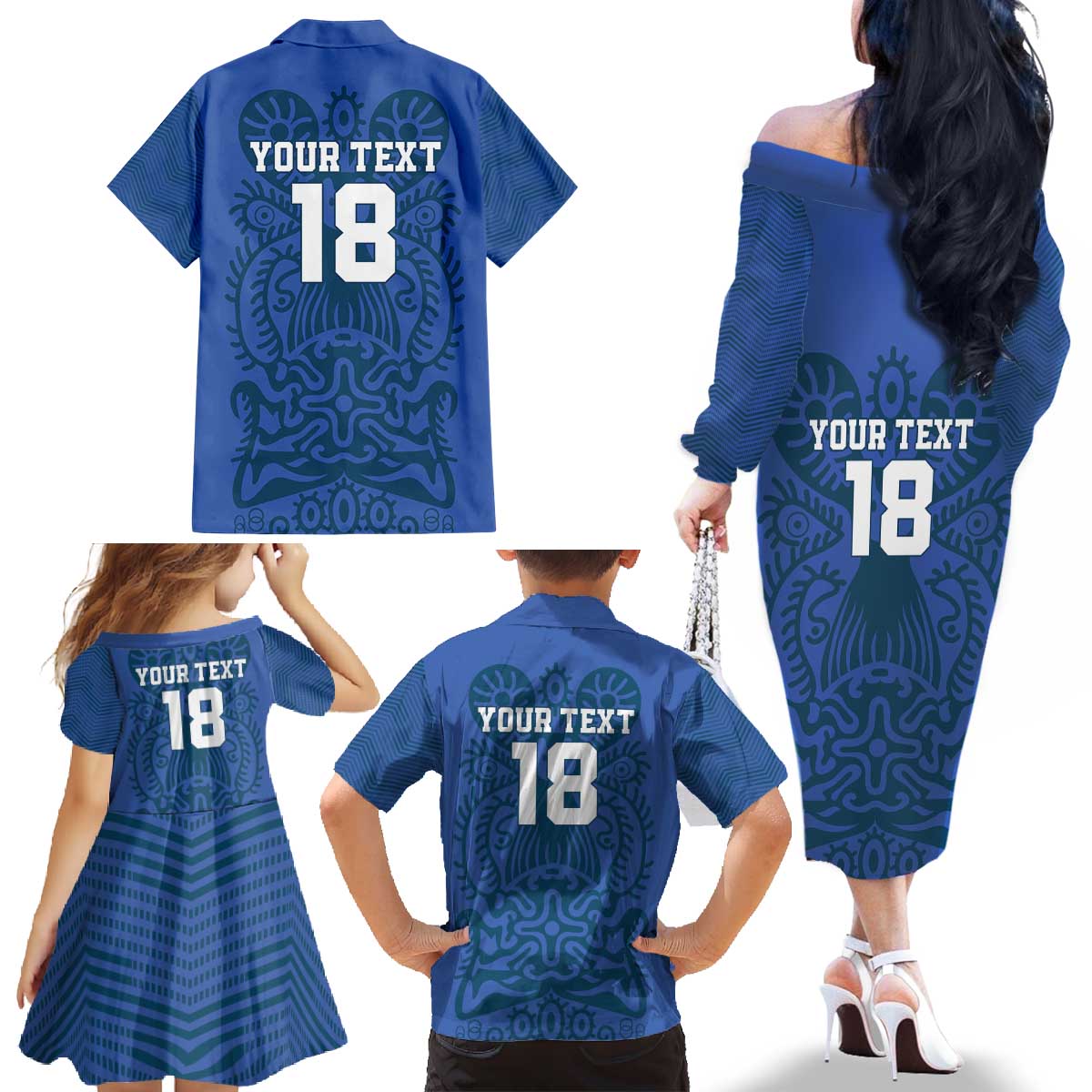 Custom Finland Football Champion Family Matching Off The Shoulder Long Sleeve Dress and Hawaiian Shirt Sami Pattern - Wonder Print Shop