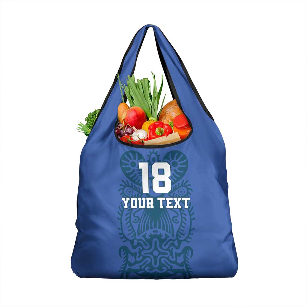 Custom Finland Football Champion Grocery Bag Sami Pattern - Wonder Print Shop