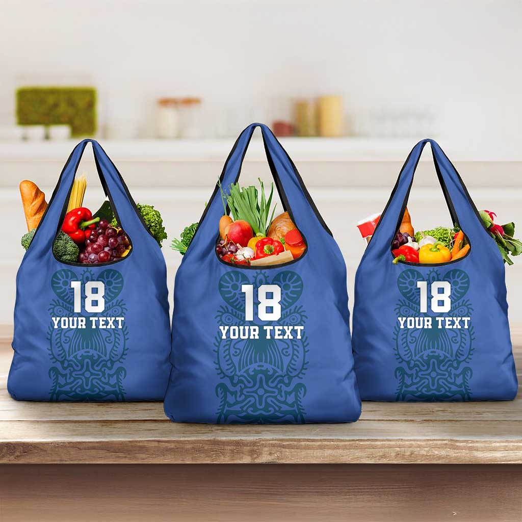 Custom Finland Football Champion Grocery Bag Sami Pattern - Wonder Print Shop