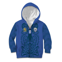Custom Finland Football Champion Kid Hoodie Sami Pattern - Wonder Print Shop