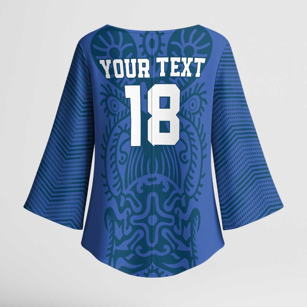 Custom Finland Football Champion Kimono Sleeve Blouse Sami Pattern - Wonder Print Shop