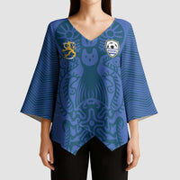 Custom Finland Football Champion Kimono Sleeve Blouse Sami Pattern - Wonder Print Shop
