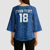 Custom Finland Football Champion Kimono Sleeve Blouse Sami Pattern - Wonder Print Shop