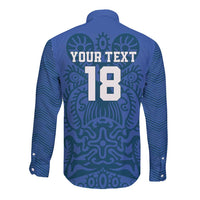 Custom Finland Football Champion Long Sleeve Button Shirt Sami Pattern - Wonder Print Shop