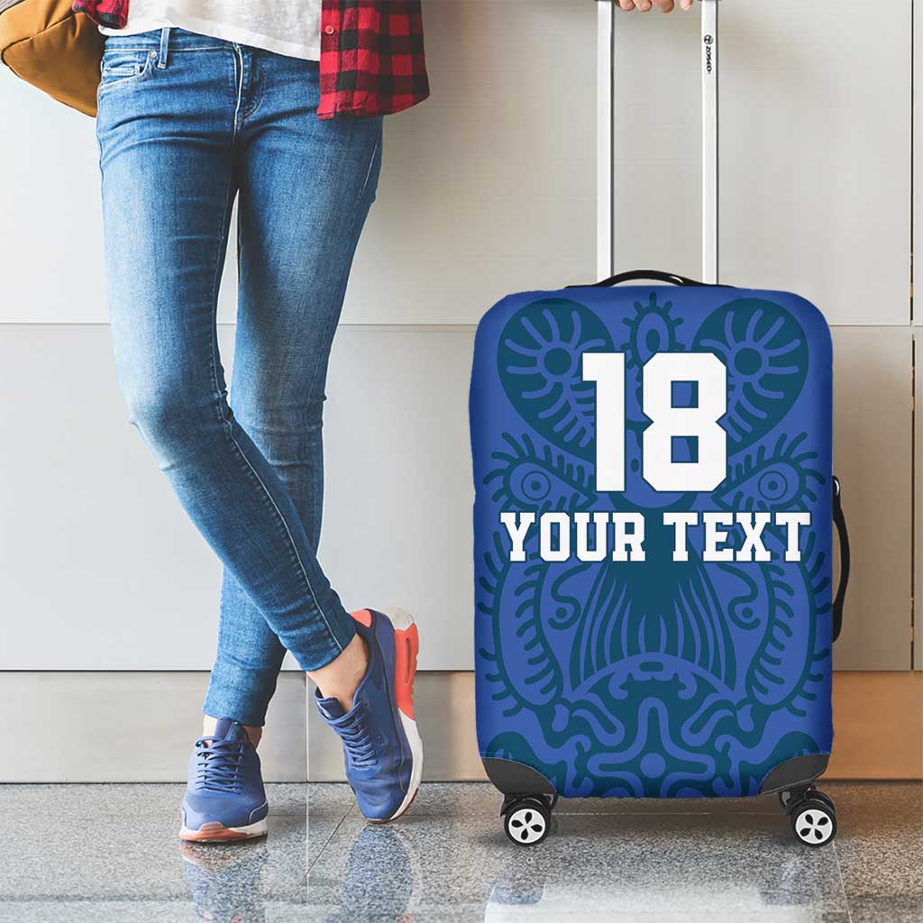 Custom Finland Football Champion Luggage Cover Sami Pattern - Wonder Print Shop