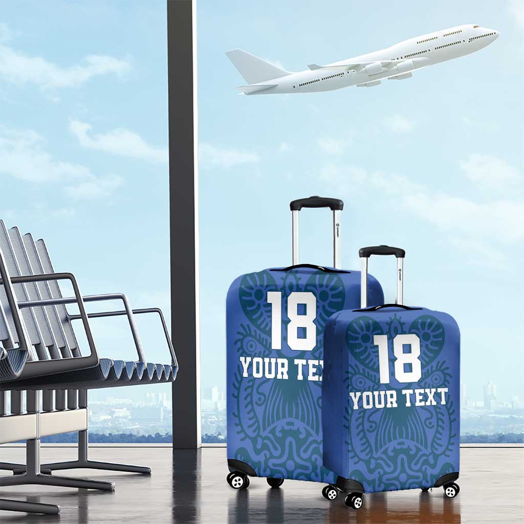 Custom Finland Football Champion Luggage Cover Sami Pattern - Wonder Print Shop