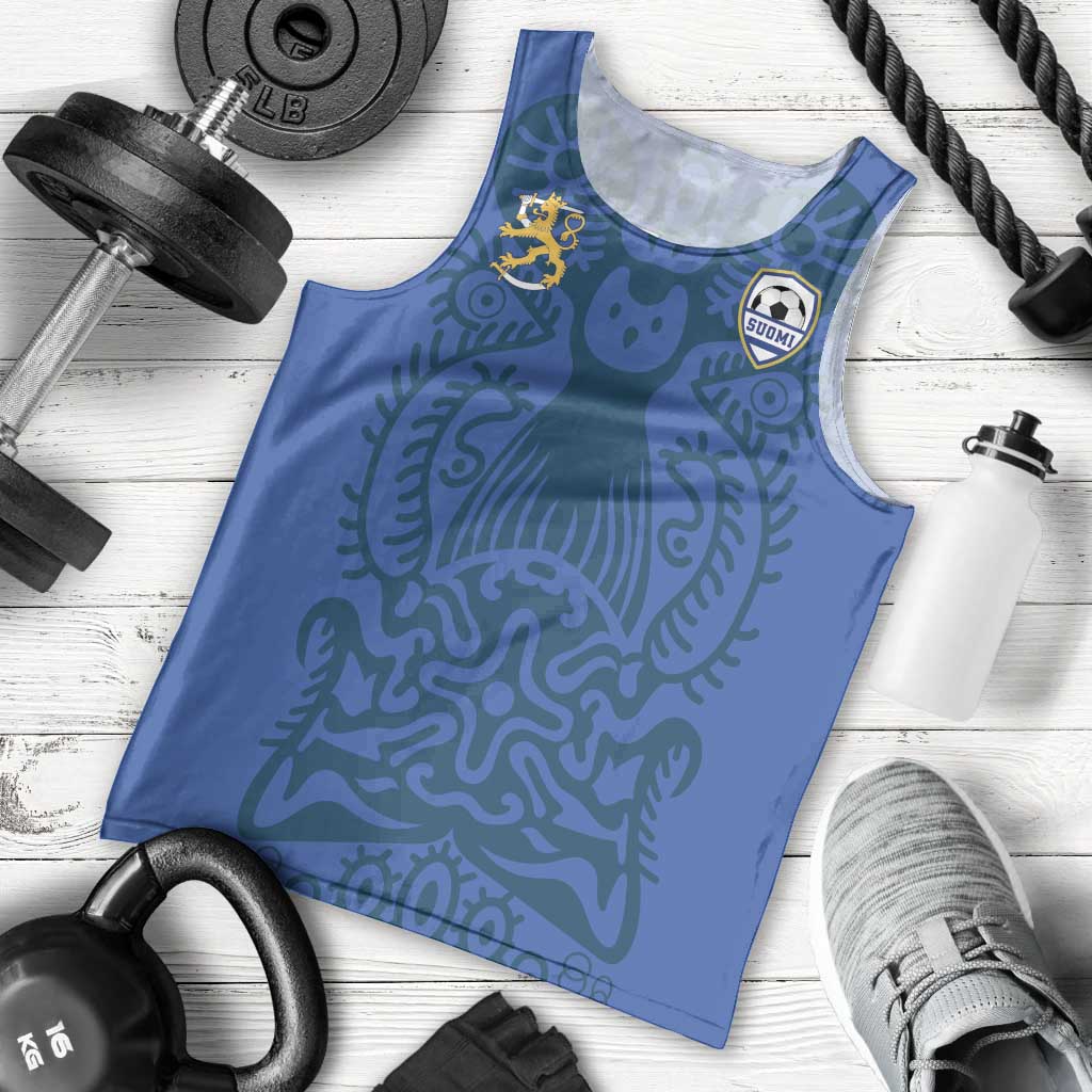 Custom Finland Football Champion Men Tank Top Sami Pattern - Wonder Print Shop