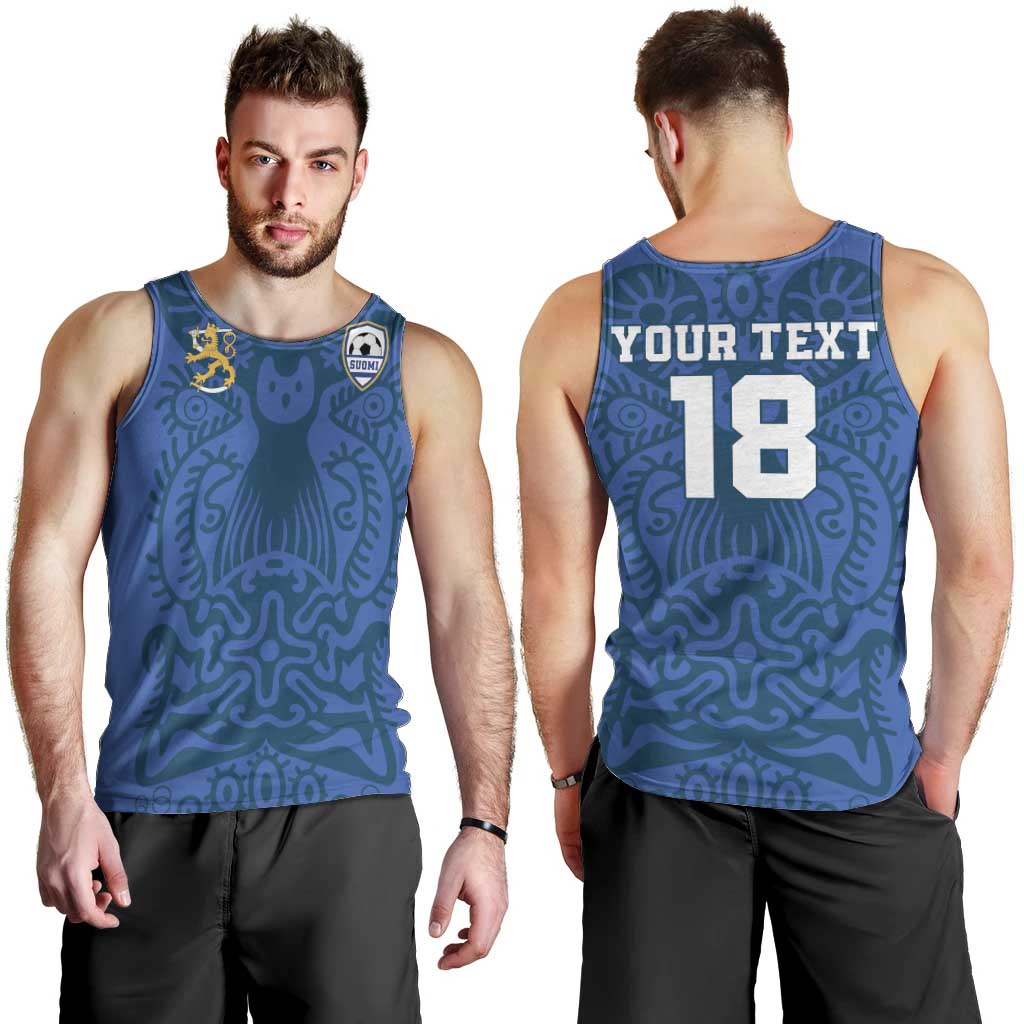 Custom Finland Football Champion Men Tank Top Sami Pattern - Wonder Print Shop