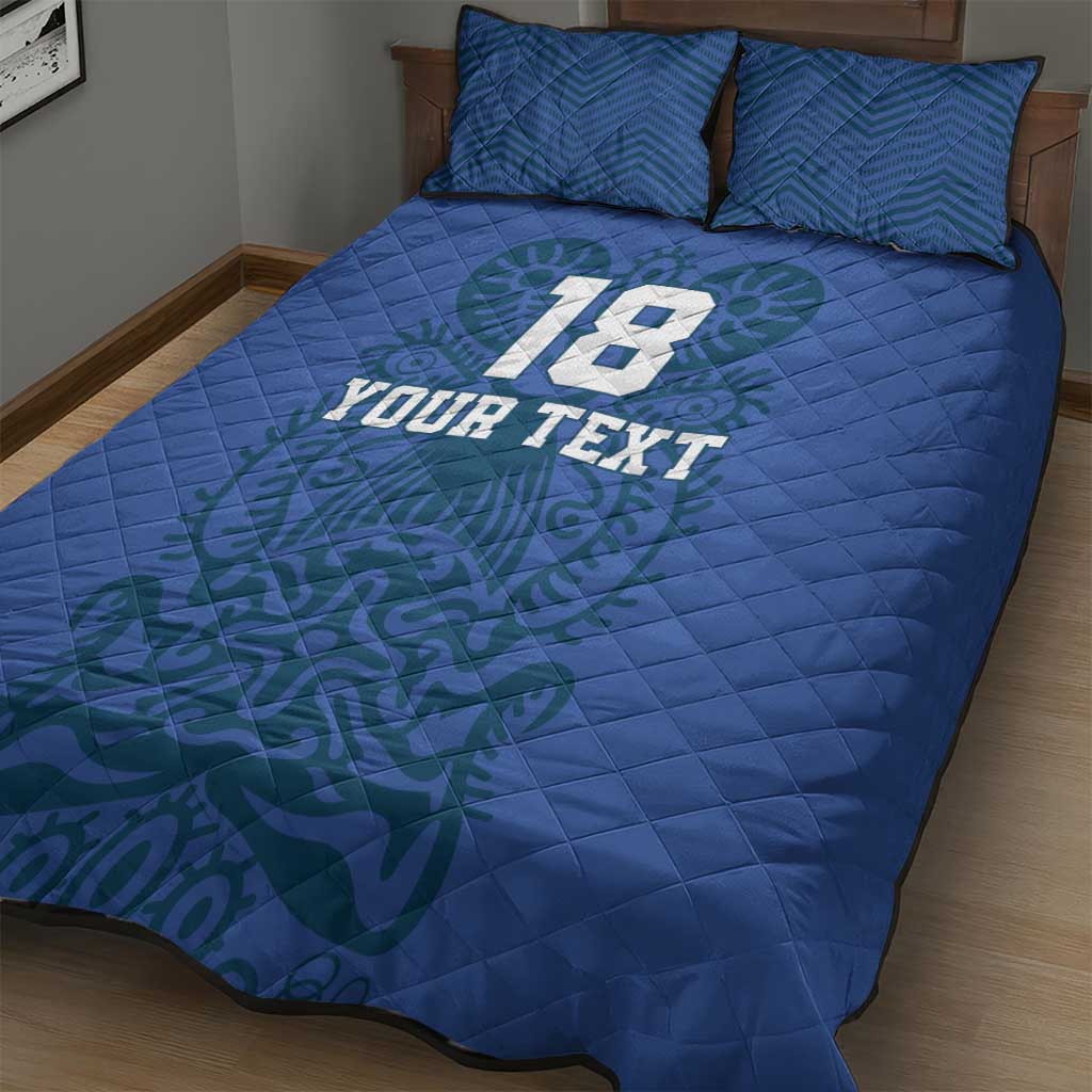 Custom Finland Football Champion Quilt Bed Set Sami Pattern - Wonder Print Shop