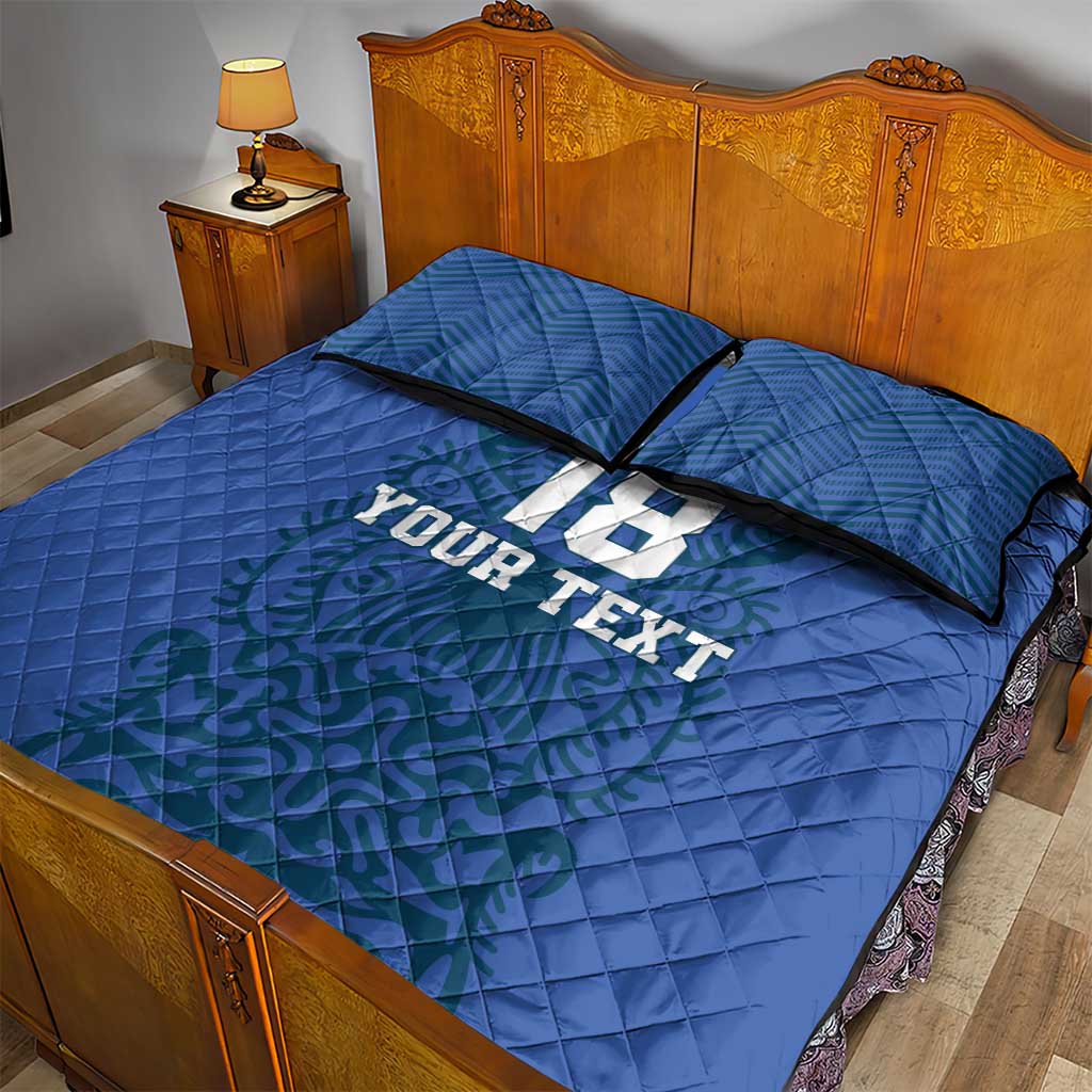 Custom Finland Football Champion Quilt Bed Set Sami Pattern - Wonder Print Shop