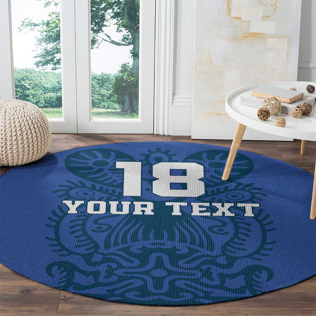 Custom Finland Football Champion Round Carpet Sami Pattern - Wonder Print Shop