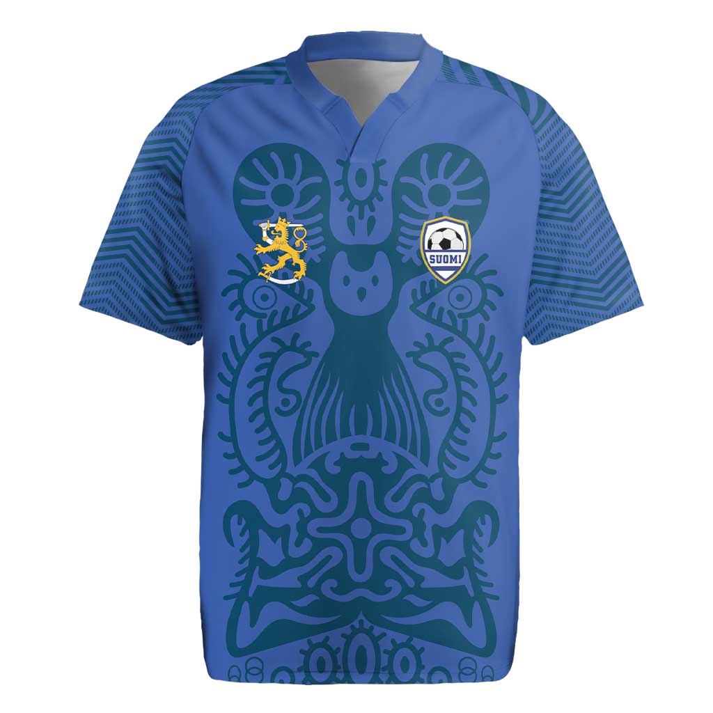 Custom Finland Football Champion Rugby Jersey Sami Pattern - Wonder Print Shop