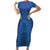 Custom Finland Football Champion Short Sleeve Bodycon Dress Sami Pattern - Wonder Print Shop