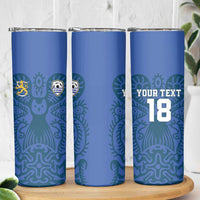Custom Finland Football Champion Skinny Tumbler Sami Pattern - Wonder Print Shop