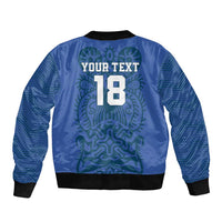 Custom Finland Football Champion Sleeve Zip Bomber Jacket Sami Pattern - Wonder Print Shop