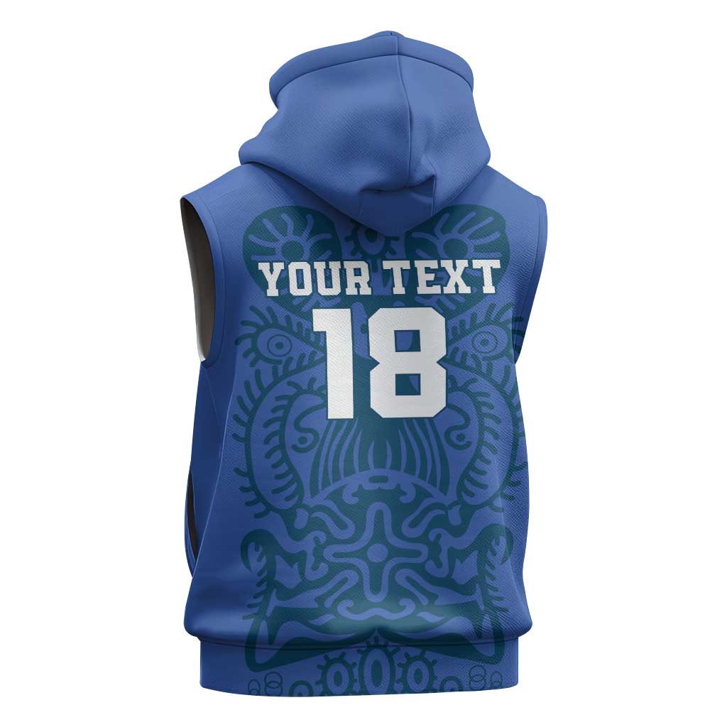 Custom Finland Football Champion Sleeveless Hoodie Sami Pattern - Wonder Print Shop