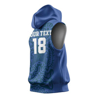 Custom Finland Football Champion Sleeveless Hoodie Sami Pattern - Wonder Print Shop