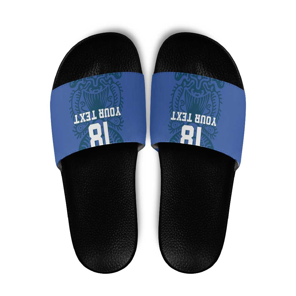 Custom Finland Football Champion Slide Sandals Sami Pattern - Wonder Print Shop