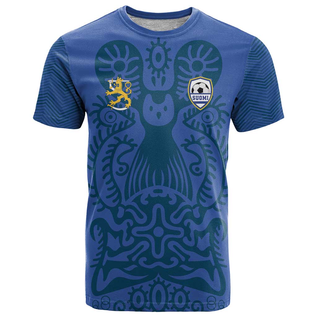 Custom Finland Football Champion T Shirt Sami Pattern - Wonder Print Shop