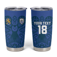 Custom Finland Football Champion Tumbler Cup Sami Pattern - Wonder Print Shop