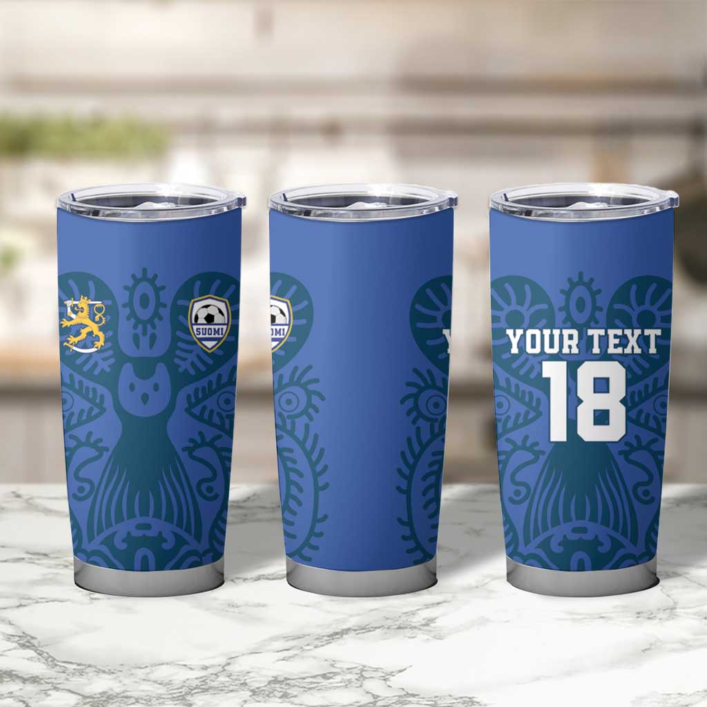 Custom Finland Football Champion Tumbler Cup Sami Pattern - Wonder Print Shop