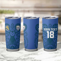 Custom Finland Football Champion Tumbler Cup Sami Pattern - Wonder Print Shop