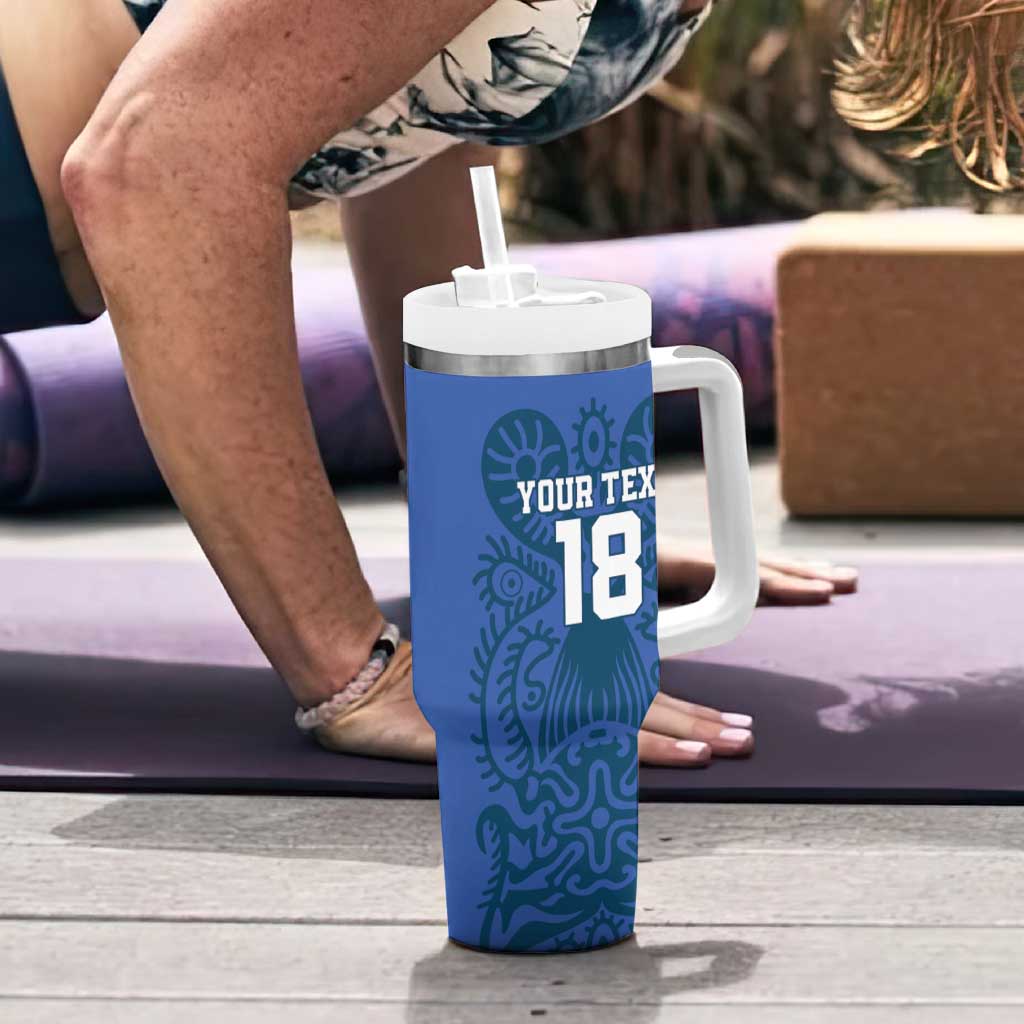 Custom Finland Football Champion Tumbler With Handle Sami Pattern - Wonder Print Shop