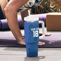 Custom Finland Football Champion Tumbler With Handle Sami Pattern - Wonder Print Shop