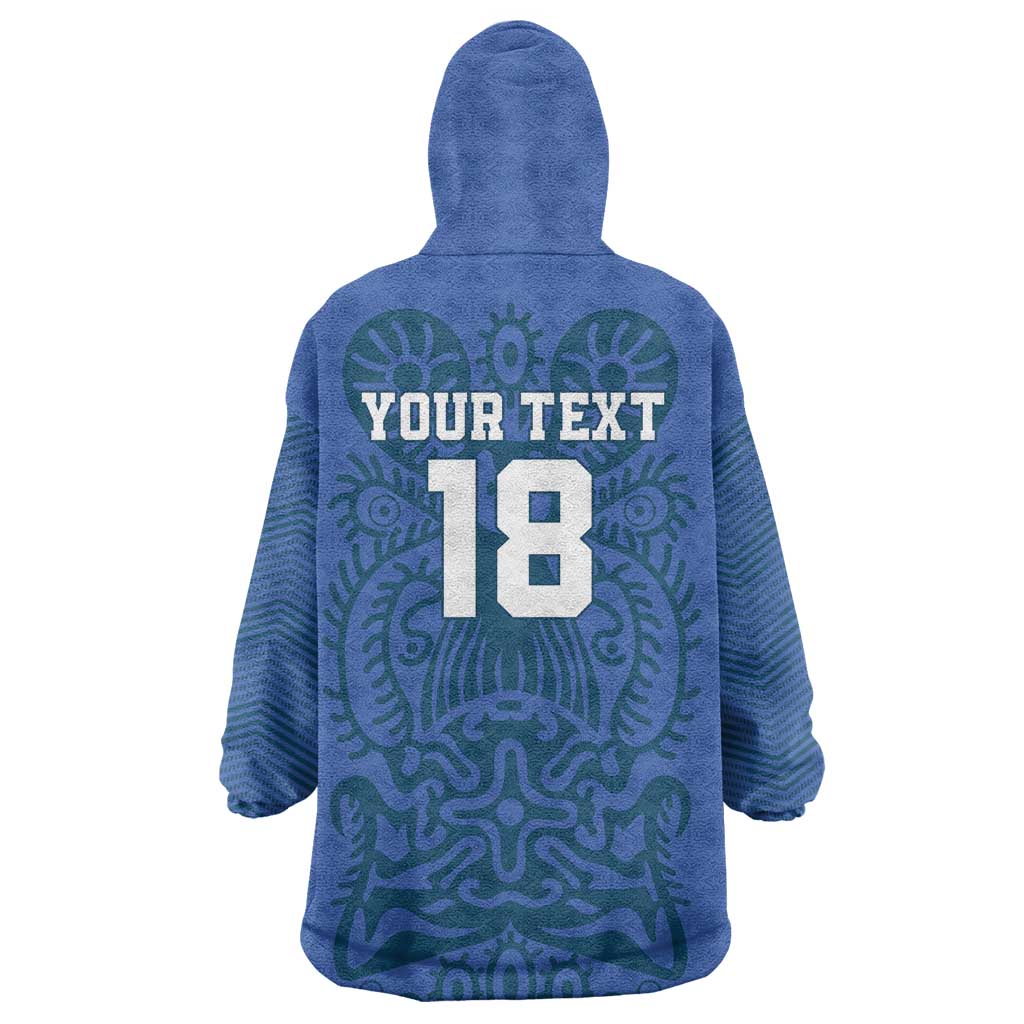 Custom Finland Football Champion Wearable Blanket Hoodie Sami Pattern - Wonder Print Shop