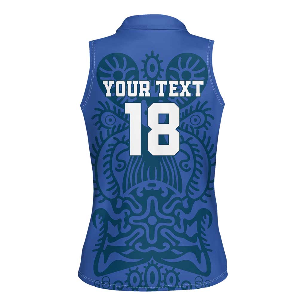 Custom Finland Football Champion Women Sleeveless Polo Shirt Sami Pattern - Wonder Print Shop