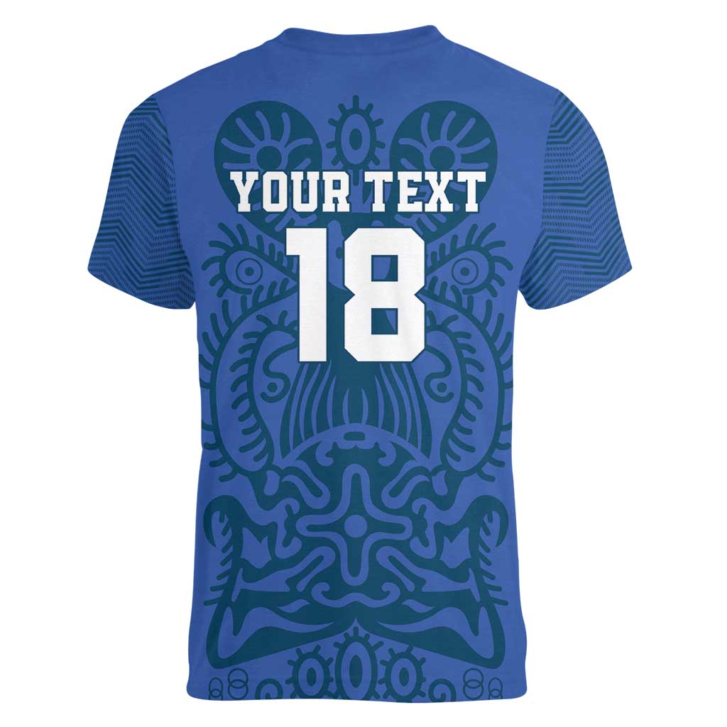 Custom Finland Football Champion Women V-Neck T-Shirt Sami Pattern - Wonder Print Shop