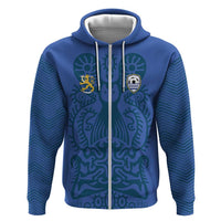 Custom Finland Football Champion Zip Hoodie Sami Pattern - Wonder Print Shop