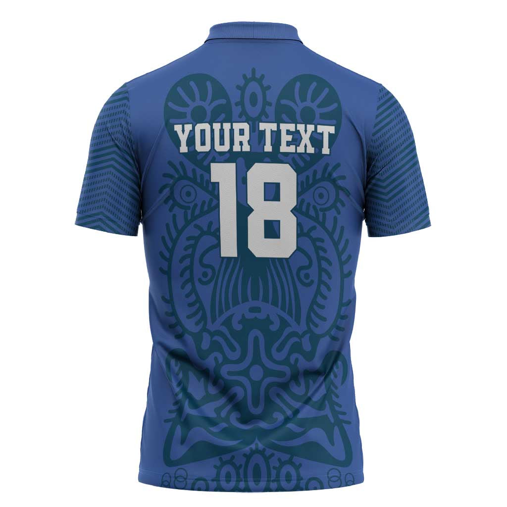 Custom Finland Football Champion Zipper Polo Shirt Sami Pattern - Wonder Print Shop