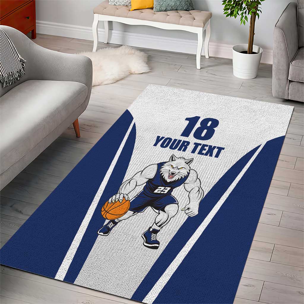 Finland Basketball Custom Area Rug Wolf Mascot Dynamic Style - Wonder Print Shop