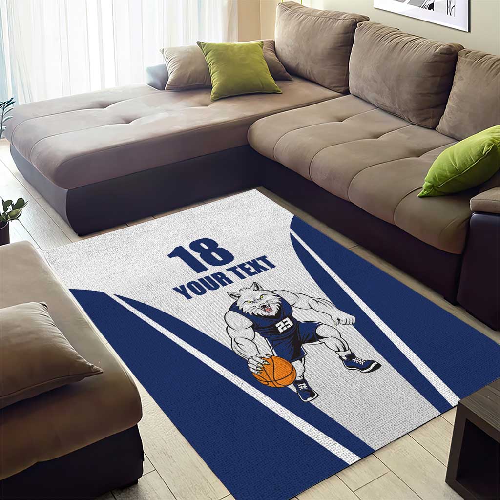 Finland Basketball Custom Area Rug Wolf Mascot Dynamic Style - Wonder Print Shop