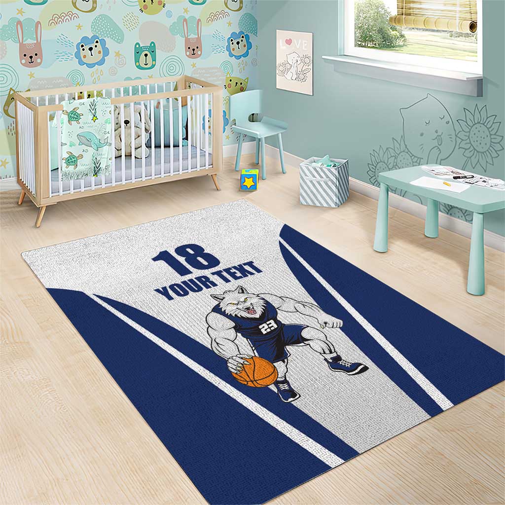 Finland Basketball Custom Area Rug Wolf Mascot Dynamic Style - Wonder Print Shop