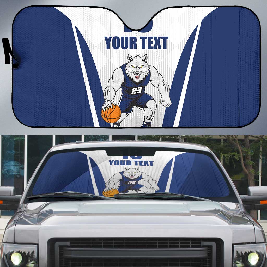 Finland Basketball Custom Auto Sun Shade Wolf Mascot Dynamic Style - Wonder Print Shop