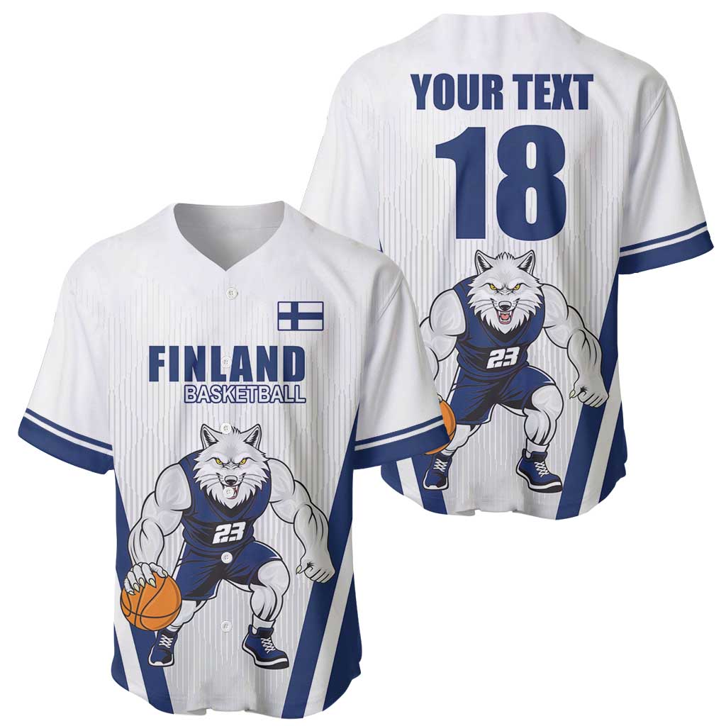 Finland Basketball Custom Baseball Jersey Wolf Mascot Dynamic Style - Wonder Print Shop