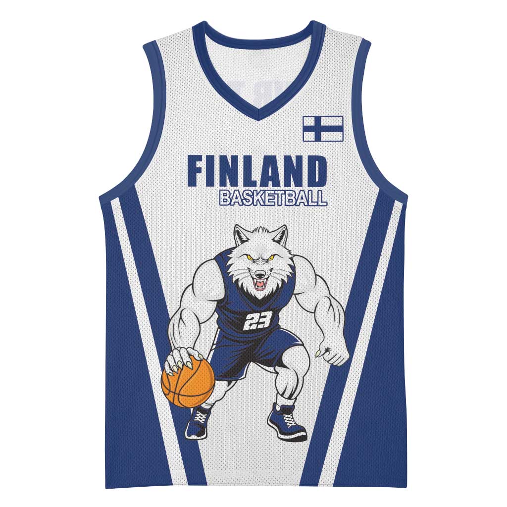 Finland Basketball Custom Basketball Jersey Wolf Mascot Dynamic Style - Wonder Print Shop