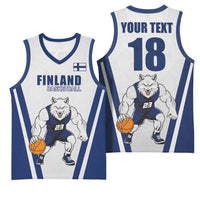 Finland Basketball Custom Basketball Jersey Wolf Mascot Dynamic Style - Wonder Print Shop