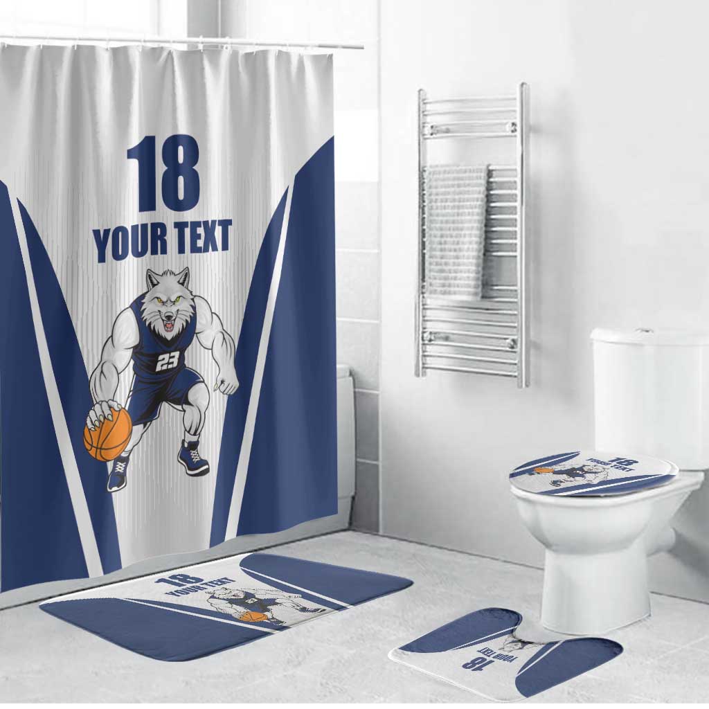 Finland Basketball Custom Bathroom Set Wolf Mascot Dynamic Style - Wonder Print Shop