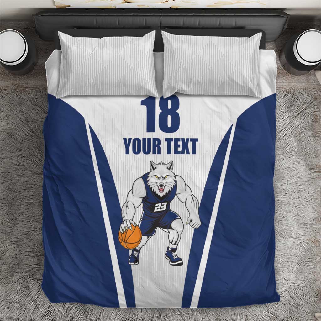 Finland Basketball Custom Bedding Set Wolf Mascot Dynamic Style - Wonder Print Shop